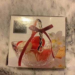 Mikasa tender rose crystal mini handled basket
